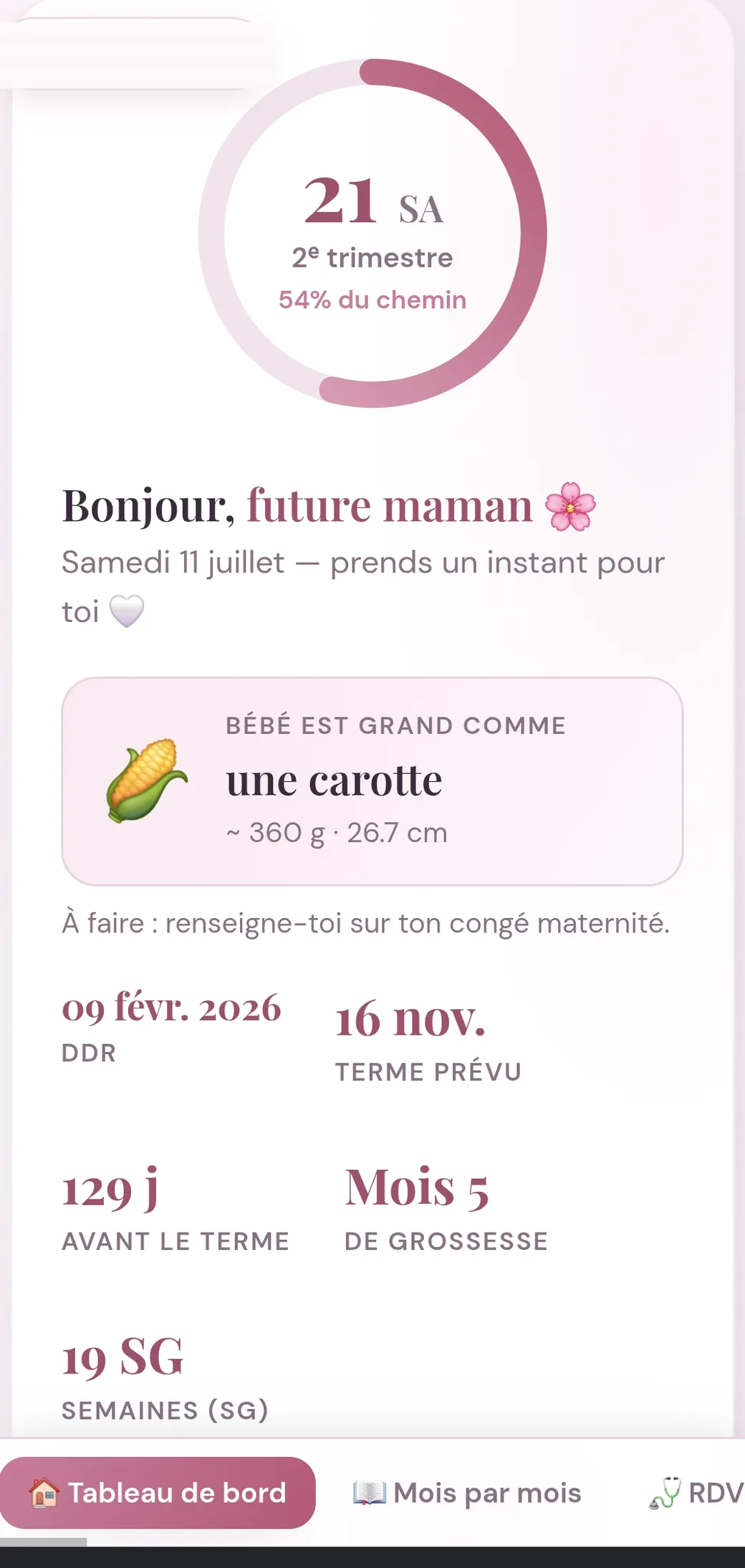Tableau de bord