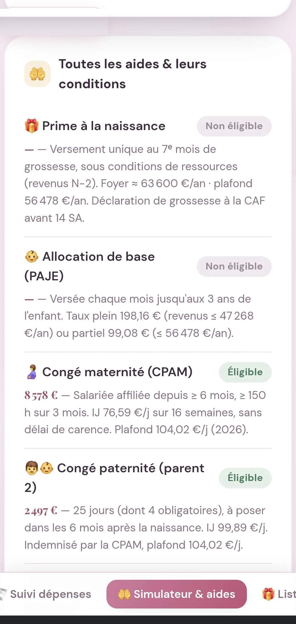 Simulateur d'aides